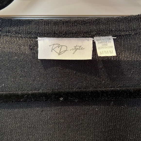 Women’s size Medium black RD style fringed sweater. - Picture 5 of 7